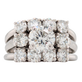 Estate: 18K White Gold Three Piece Diamond Engagement Set 2.5CTW